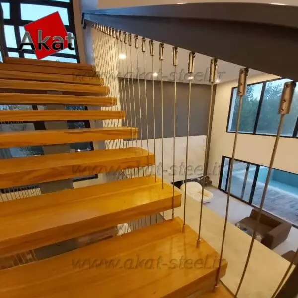 نرده کابلی آکات استیل مدل پله کابلی نرده کابلی آکات استیل مدل پله کابلی